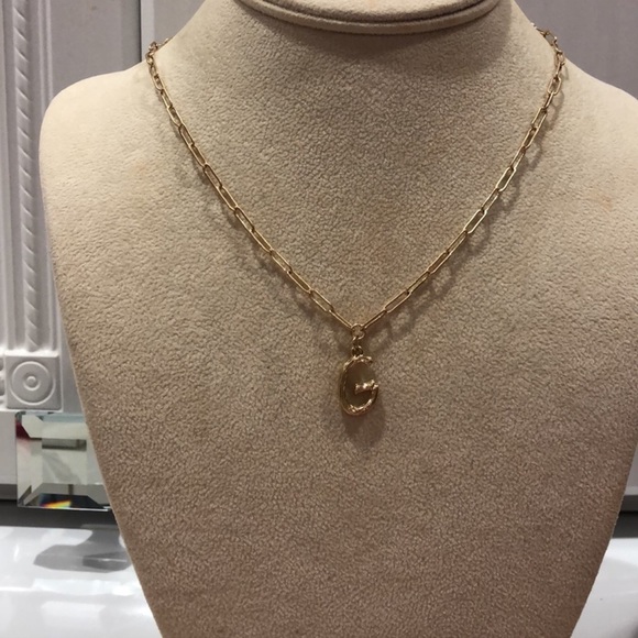 Bamboo Initial Letter Open Link Necklace-NWT-Boutique - Picture 6 of 8